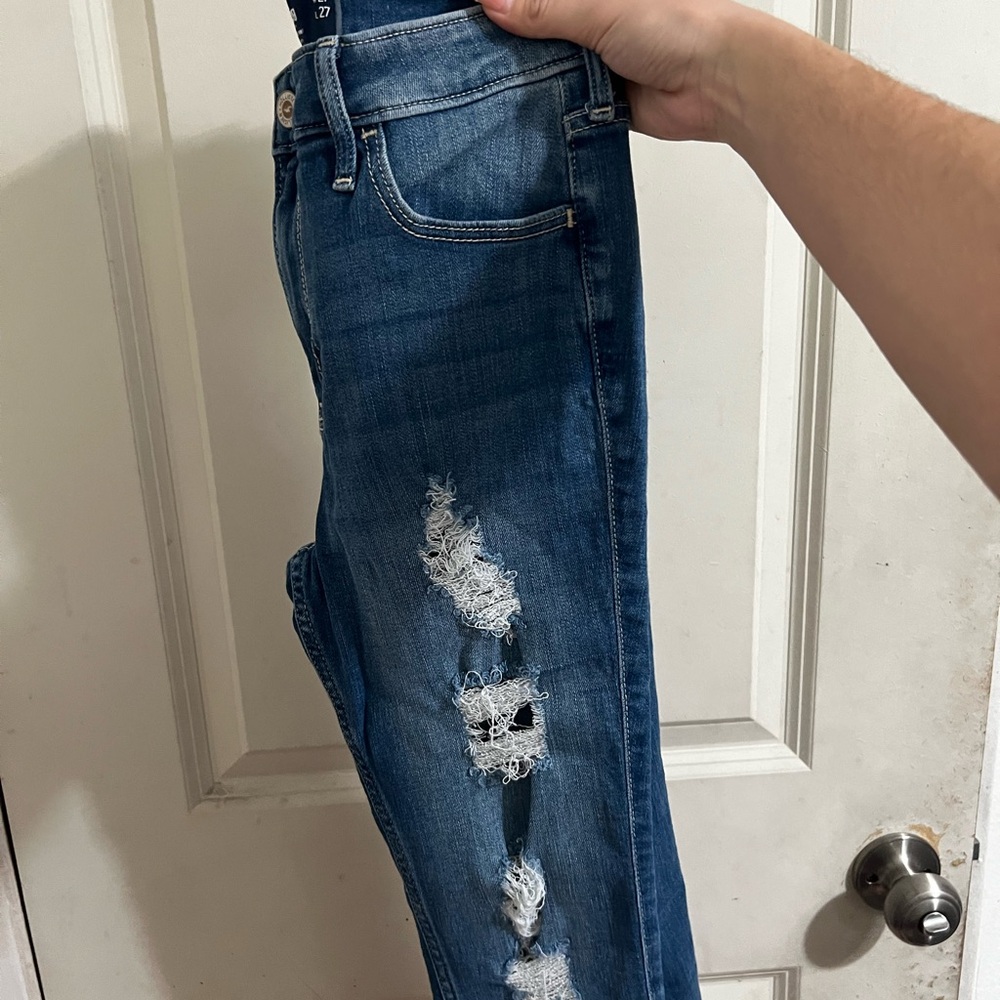 Hollister Ripped Blue Skinny Jeans